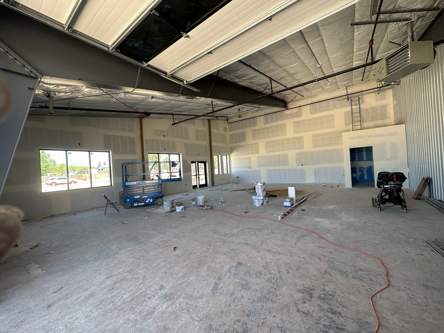 Finished commercial drywall walls